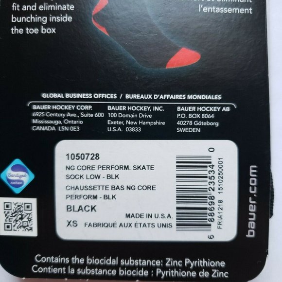 Bauer NG Core Low Skate Hockey Socks Size YOUTH XS/TP Compression Performance - Picture 3 of 3